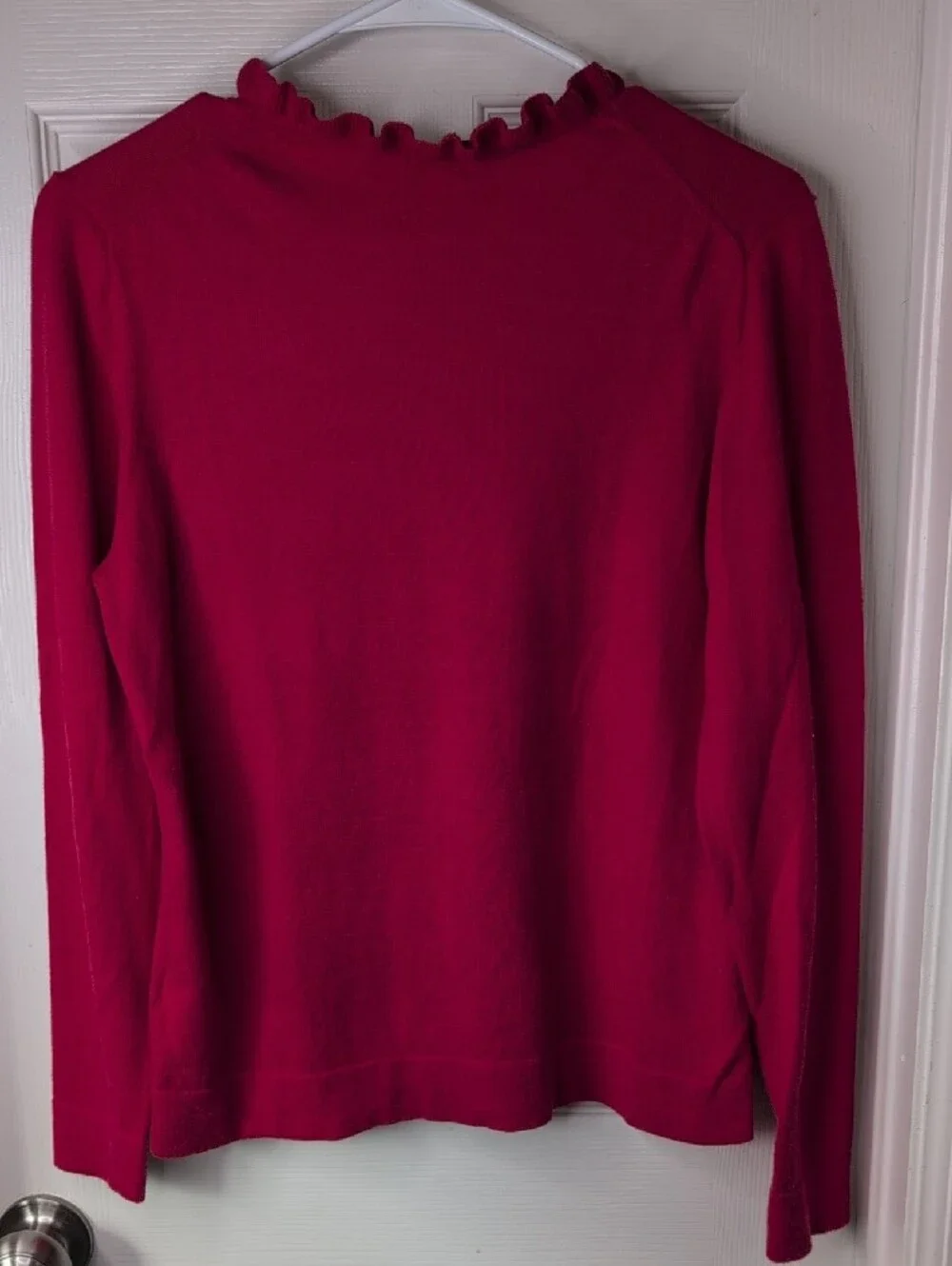 J. Crew 100% Cotton Bright Red Knit Sweater Size M